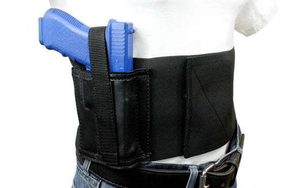 6 Inch Wide One Gun Belly Band Holster, Black or White